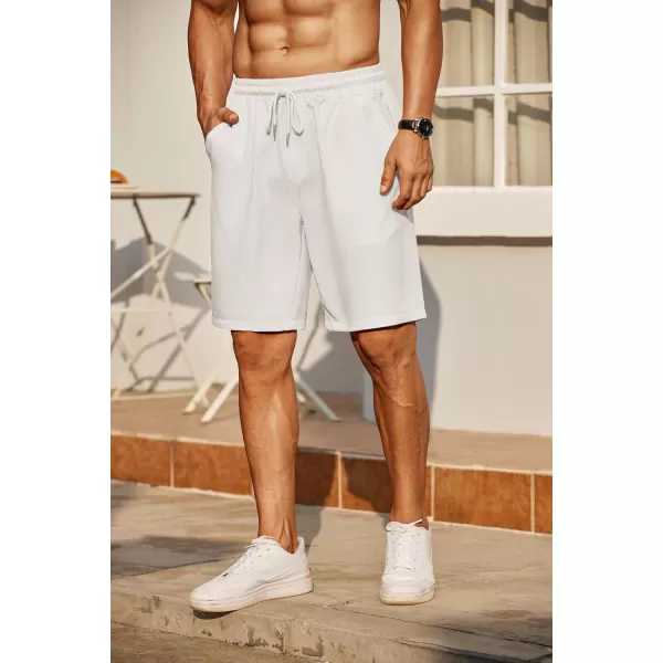 COOFANDY Men's Casual Shorts 9" Elastic Waist Drawstring Shorts Lightweight Regular Fit Beach Summer Shorts