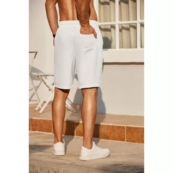 COOFANDY Men's Casual Shorts 9" Elastic Waist Drawstring Shorts Lightweight Regular Fit Beach Summer Shorts