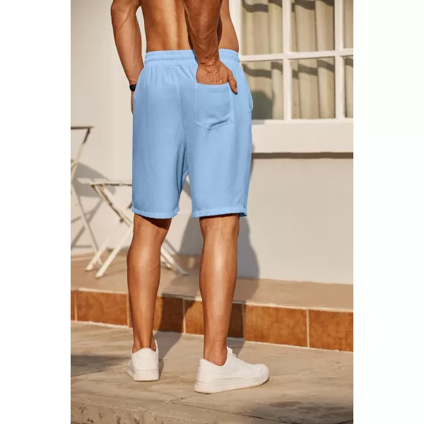 COOFANDY Men's Casual Shorts 9" Elastic Waist Drawstring Shorts Lightweight Regular Fit Beach Summer Shorts