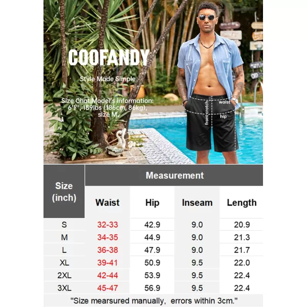 COOFANDY Men's Casual Shorts Linen Flat Front Shorts Elastic Waist Summer Beach Shorts