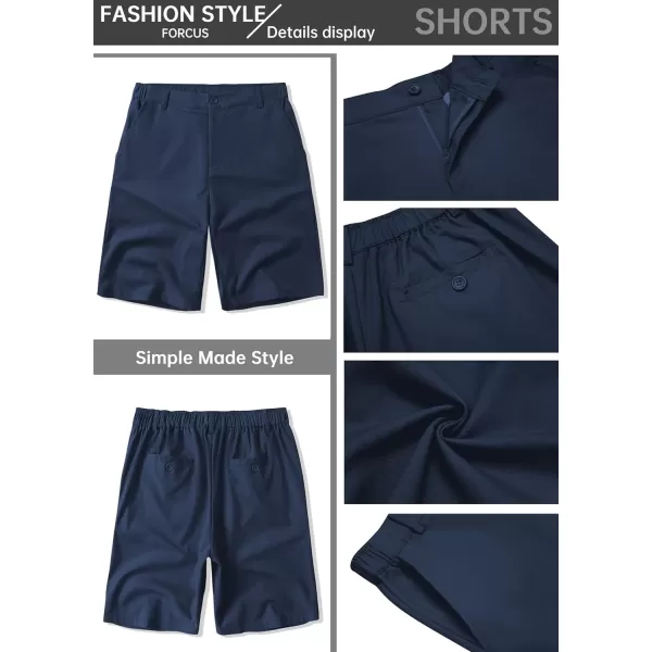 COOFANDY Men's Casual Shorts Linen Flat Front Shorts Elastic Waist Summer Beach Shorts