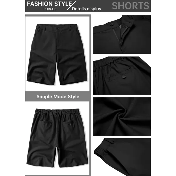 COOFANDY Men's Casual Shorts Linen Flat Front Shorts Elastic Waist Summer Beach Shorts