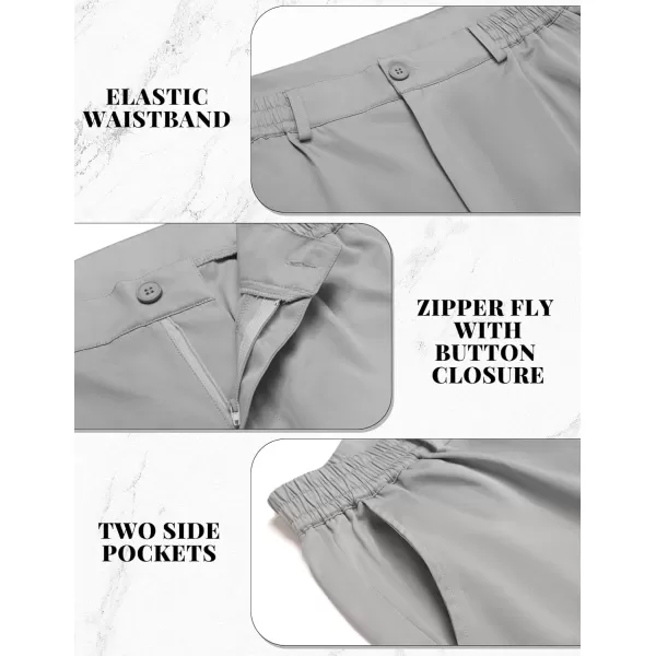 COOFANDY Mens Casual Slacks Relaxed Fit Cotton Chinos Pants Elastic Waistband Flat Front Khaki Pant