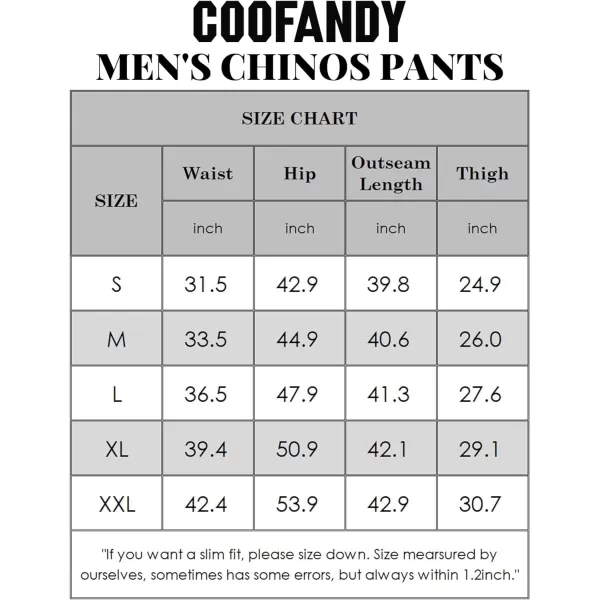 COOFANDY Mens Casual Slacks Relaxed Fit Cotton Chinos Pants Elastic Waistband Flat Front Khaki Pant