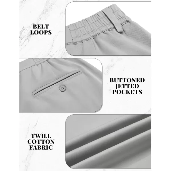 COOFANDY Mens Casual Slacks Relaxed Fit Cotton Chinos Pants Elastic Waistband Flat Front Khaki Pant