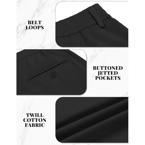 COOFANDY Mens Casual Slacks Relaxed Fit Cotton Chinos Pants Elastic Waistband Flat Front Khaki Pant