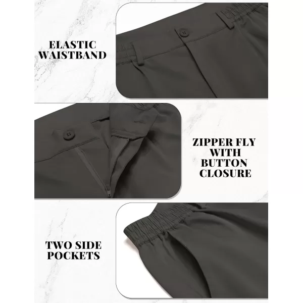 COOFANDY Mens Casual Slacks Relaxed Fit Cotton Chinos Pants Elastic Waistband Flat Front Khaki Pant