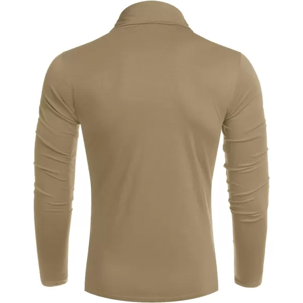 COOFANDY Men's Casual Slim Fit Turtleneck T Shirts Lightweight Basic Cotton Pullovers