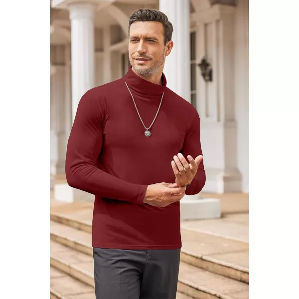 COOFANDY Men's Casual Slim Fit Turtleneck T Shirts Lightweight Basic Cotton Pullovers