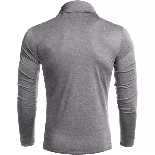 COOFANDY Men's Casual Slim Fit Turtleneck T Shirts Lightweight Basic Cotton Pullovers