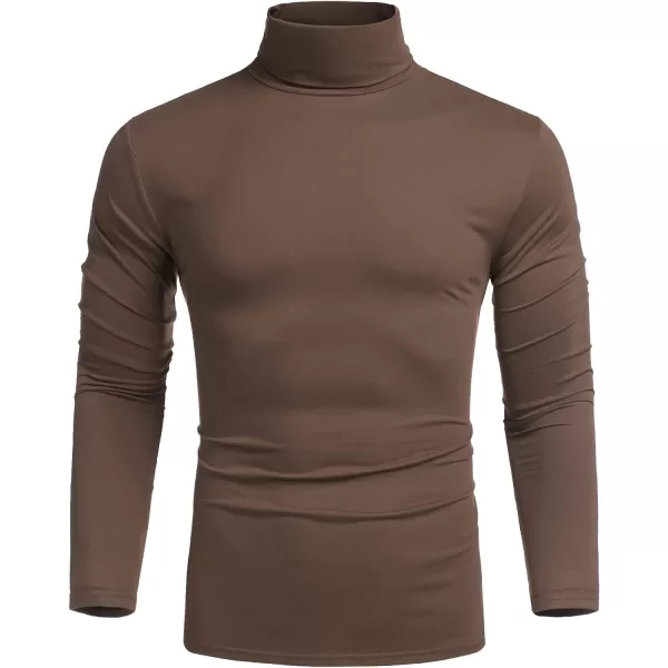 COOFANDY Men's Casual Slim Fit Turtleneck T Shirts Lightweight Basic Cotton Pullovers