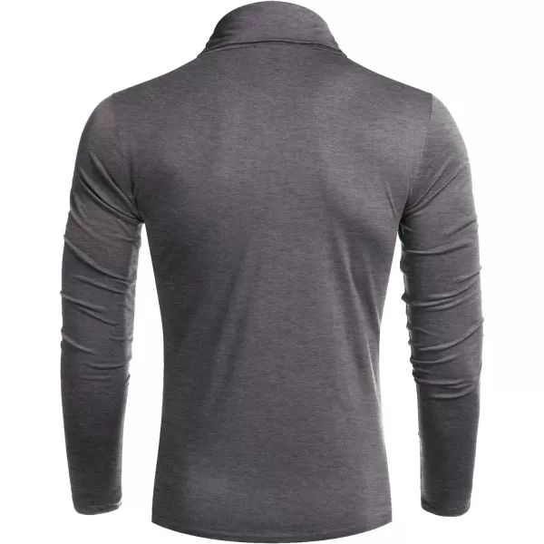COOFANDY Men's Casual Slim Fit Turtleneck T Shirts Lightweight Basic Cotton Pullovers
