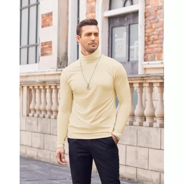 COOFANDY Men's Casual Slim Fit Turtleneck T Shirts Lightweight Basic Cotton Pullovers