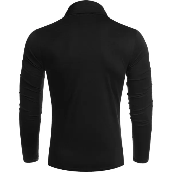 COOFANDY Men's Casual Slim Fit Turtleneck T Shirts Lightweight Basic Cotton Pullovers