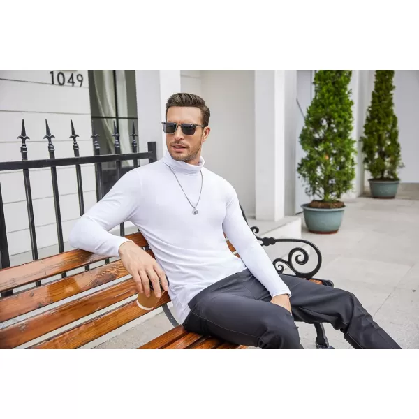 COOFANDY Men's Casual Slim Fit Turtleneck T Shirts Lightweight Basic Cotton Pullovers