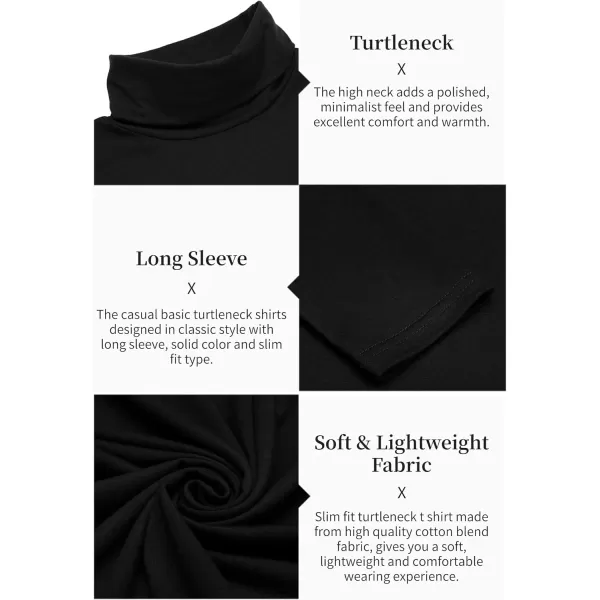 COOFANDY Men's Casual Slim Fit Turtleneck T Shirts Lightweight Basic Cotton Pullovers