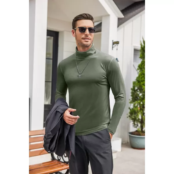COOFANDY Men's Casual Slim Fit Turtleneck T Shirts Lightweight Basic Cotton Pullovers