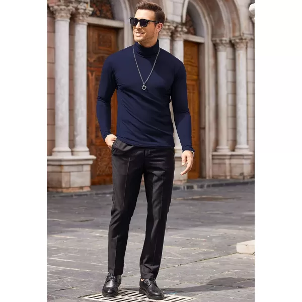 COOFANDY Men's Casual Slim Fit Turtleneck T Shirts Lightweight Basic Cotton Pullovers