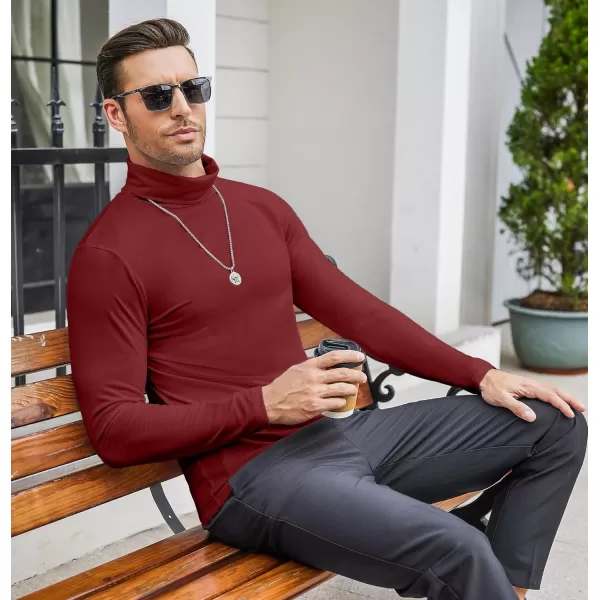 COOFANDY Men's Casual Slim Fit Turtleneck T Shirts Lightweight Basic Cotton Pullovers