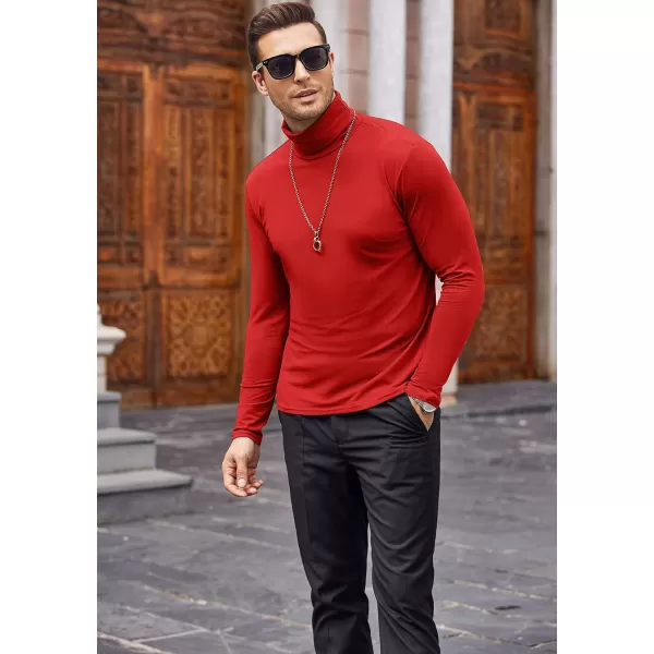 COOFANDY Men's Casual Slim Fit Turtleneck T Shirts Lightweight Basic Cotton Pullovers