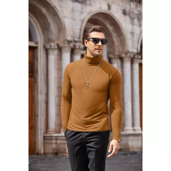 COOFANDY Men's Casual Slim Fit Turtleneck T Shirts Lightweight Basic Cotton Pullovers