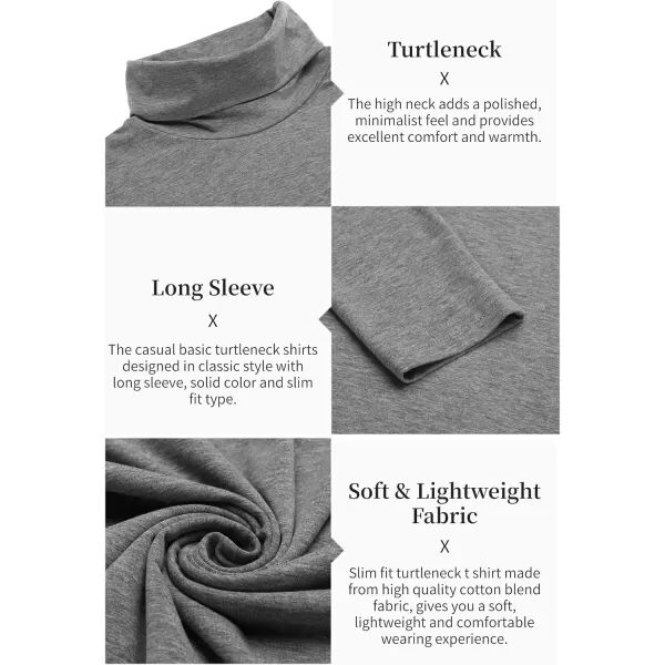COOFANDY Men's Casual Slim Fit Turtleneck T Shirts Lightweight Basic Cotton Pullovers