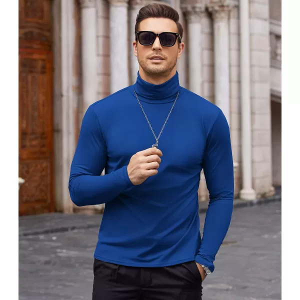COOFANDY Men's Casual Slim Fit Turtleneck T Shirts Lightweight Basic Cotton Pullovers