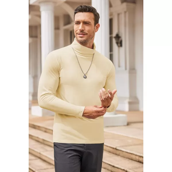 COOFANDY Men's Casual Slim Fit Turtleneck T Shirts Lightweight Basic Cotton Pullovers