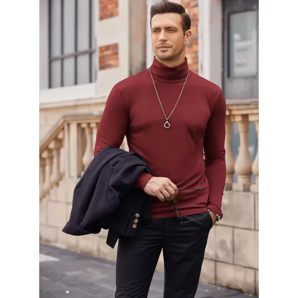 COOFANDY Men's Casual Slim Fit Turtleneck T Shirts Lightweight Basic Cotton Pullovers
