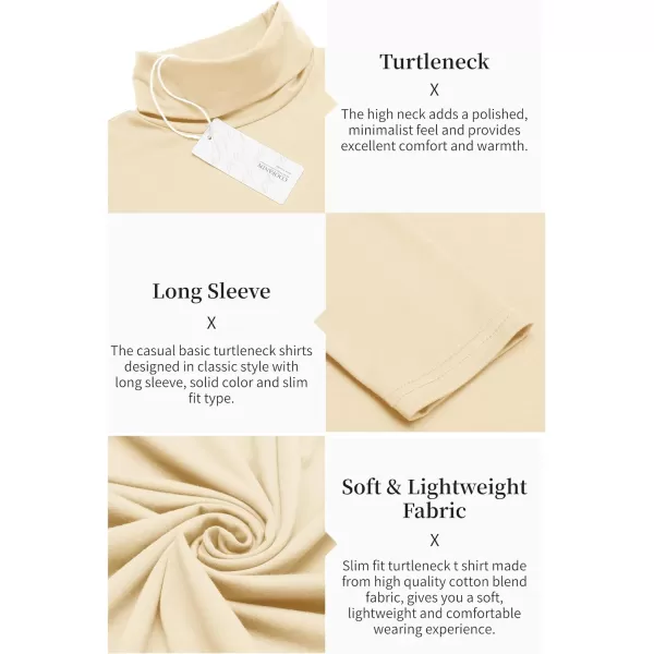 COOFANDY Men's Casual Slim Fit Turtleneck T Shirts Lightweight Basic Cotton Pullovers