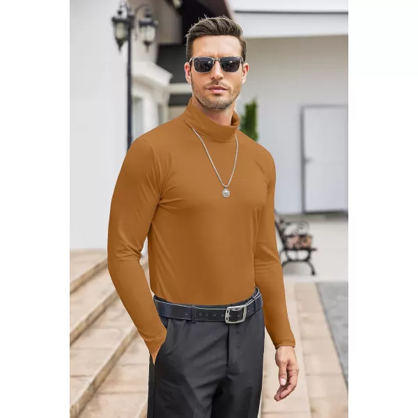 COOFANDY Men's Casual Slim Fit Turtleneck T Shirts Lightweight Basic Cotton Pullovers