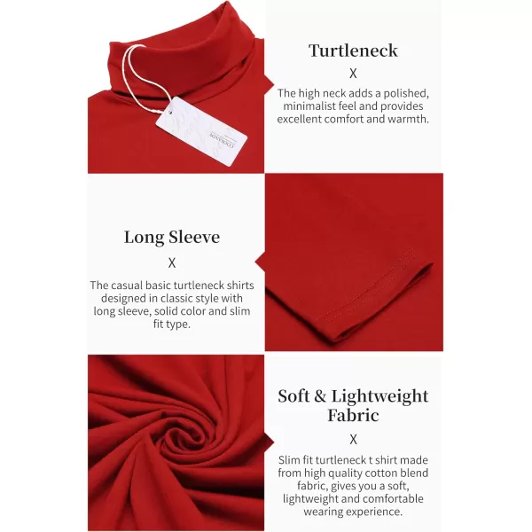 COOFANDY Men's Casual Slim Fit Turtleneck T Shirts Lightweight Basic Cotton Pullovers