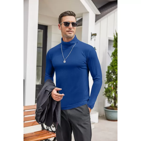 COOFANDY Men's Casual Slim Fit Turtleneck T Shirts Lightweight Basic Cotton Pullovers
