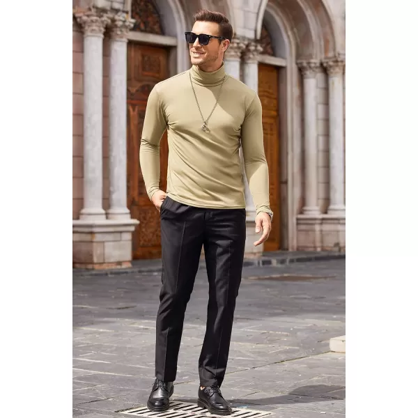 COOFANDY Men's Casual Slim Fit Turtleneck T Shirts Lightweight Basic Cotton Pullovers
