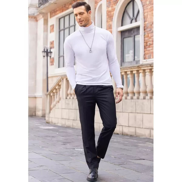 COOFANDY Men's Casual Slim Fit Turtleneck T Shirts Lightweight Basic Cotton Pullovers