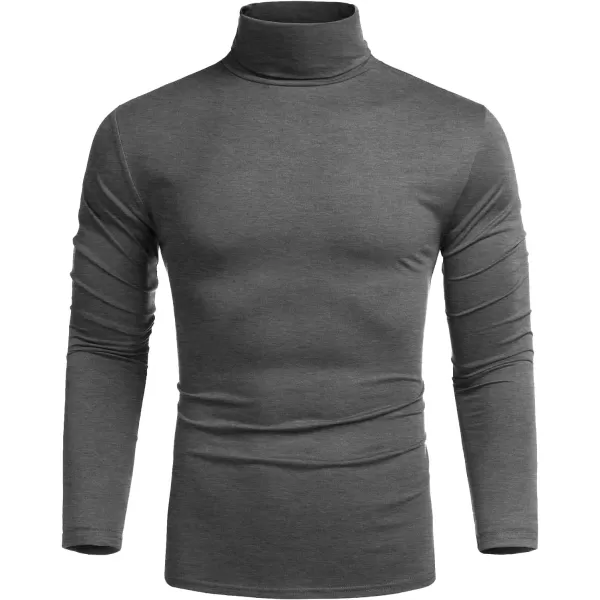 COOFANDY Men's Casual Slim Fit Turtleneck T Shirts Lightweight Basic Cotton Pullovers