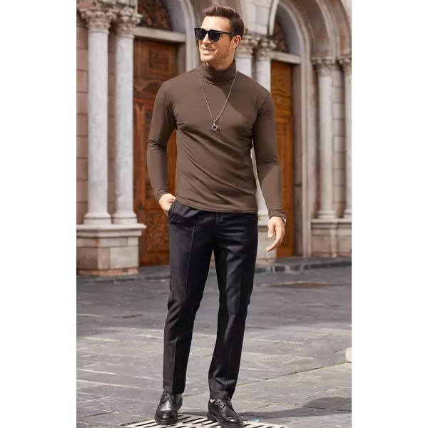 COOFANDY Men's Casual Slim Fit Turtleneck T Shirts Lightweight Basic Cotton Pullovers