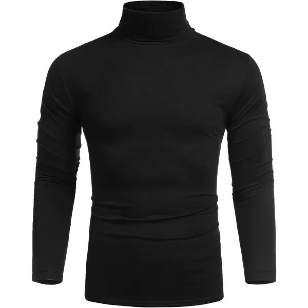 COOFANDY Men's Casual Slim Fit Turtleneck T Shirts Lightweight Basic Cotton Pullovers