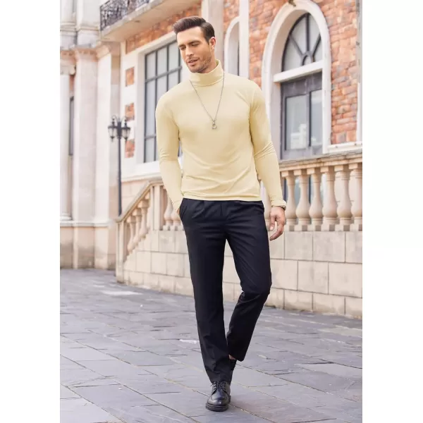 COOFANDY Men's Casual Slim Fit Turtleneck T Shirts Lightweight Basic Cotton Pullovers