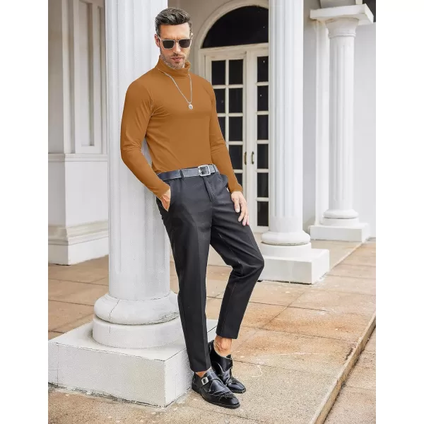 COOFANDY Men's Casual Slim Fit Turtleneck T Shirts Lightweight Basic Cotton Pullovers