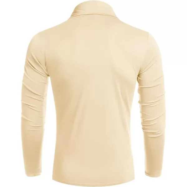 COOFANDY Men's Casual Slim Fit Turtleneck T Shirts Lightweight Basic Cotton Pullovers