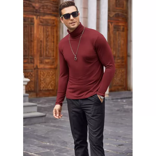 COOFANDY Men's Casual Slim Fit Turtleneck T Shirts Lightweight Basic Cotton Pullovers