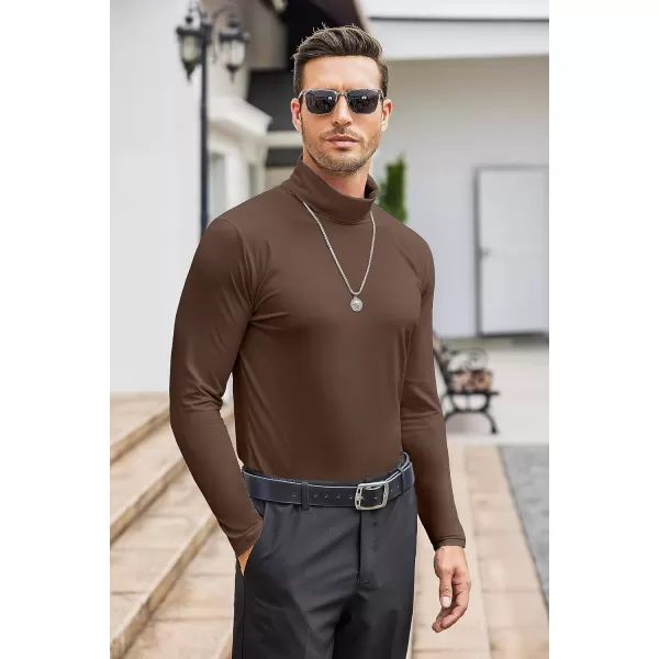 COOFANDY Men's Casual Slim Fit Turtleneck T Shirts Lightweight Basic Cotton Pullovers