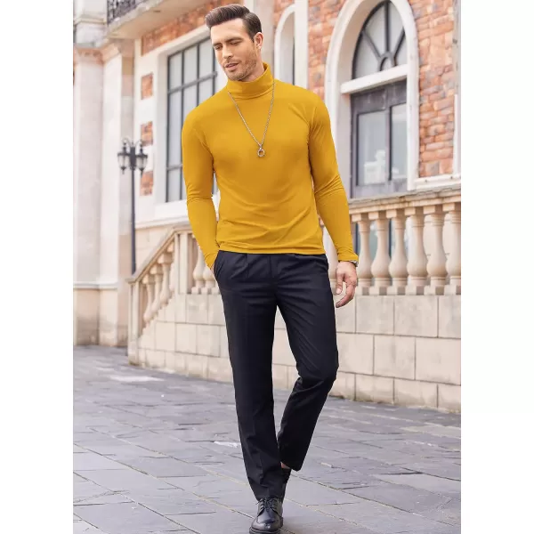 COOFANDY Men's Casual Slim Fit Turtleneck T Shirts Lightweight Basic Cotton Pullovers