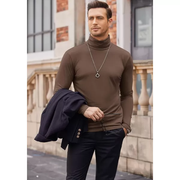 COOFANDY Men's Casual Slim Fit Turtleneck T Shirts Lightweight Basic Cotton Pullovers