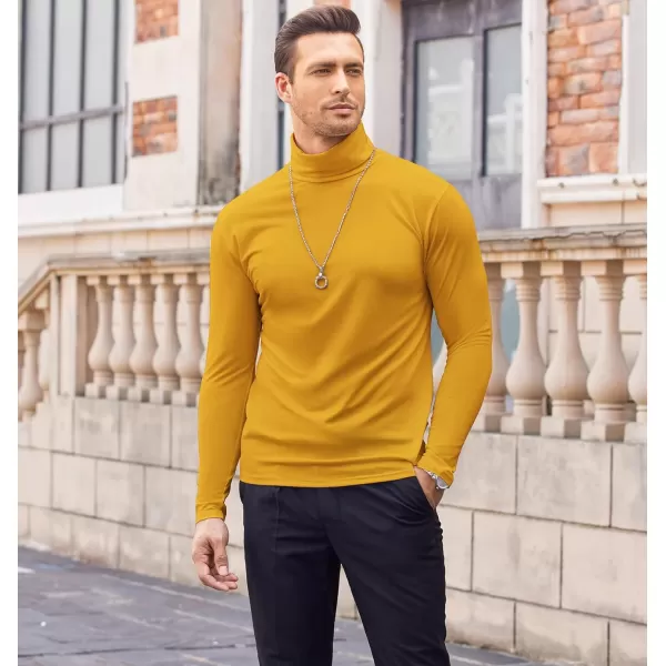 COOFANDY Men's Casual Slim Fit Turtleneck T Shirts Lightweight Basic Cotton Pullovers