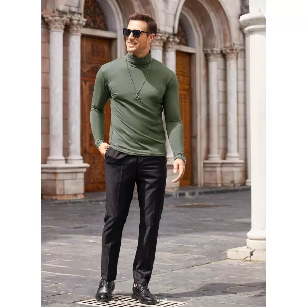 COOFANDY Men's Casual Slim Fit Turtleneck T Shirts Lightweight Basic Cotton Pullovers