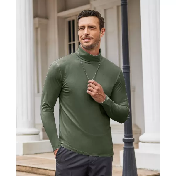COOFANDY Men's Casual Slim Fit Turtleneck T Shirts Lightweight Basic Cotton Pullovers