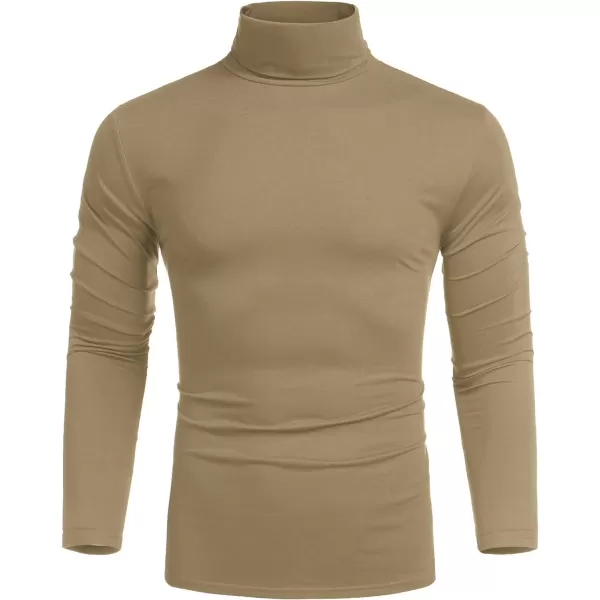 COOFANDY Men's Casual Slim Fit Turtleneck T Shirts Lightweight Basic Cotton Pullovers