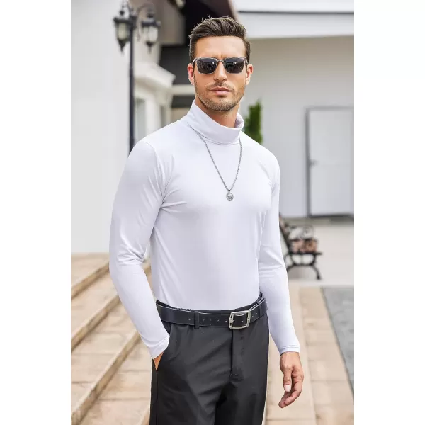 COOFANDY Men's Casual Slim Fit Turtleneck T Shirts Lightweight Basic Cotton Pullovers